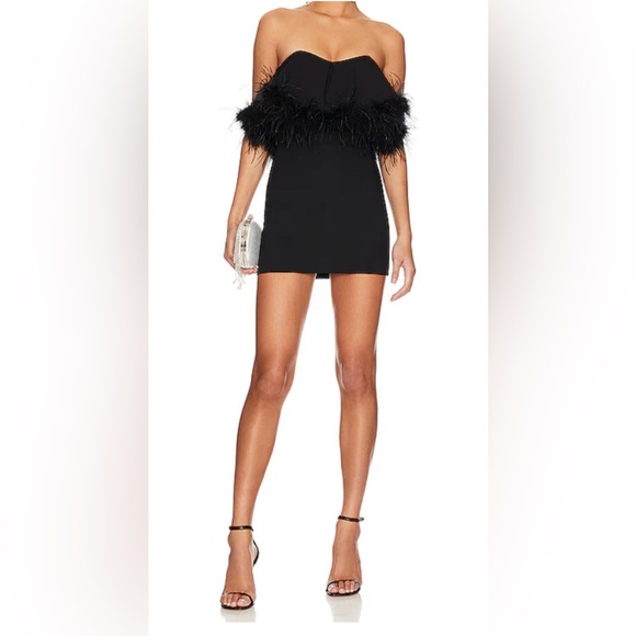 CAPELLA NBD Mini Dress with 100% Ostrich Feather - Picture 2 of 3